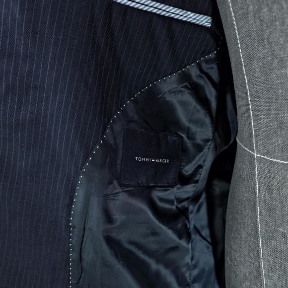 Tommy Hilfiger Sport Coat Mens 44S Navy Pinstriped 100% Wool Quiet Luxury NWT - Picture 8 of 10